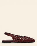 Sling back in pelle intrecciata
