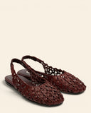 Sling back in pelle intrecciata