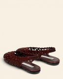 Sling back in pelle intrecciata