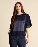 Blusa in seta e jersey