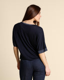 Blusa in seta e jersey