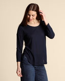 T shirt in jersey di modal e fibra proteica