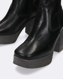 Stivaletti con tacco in pelle