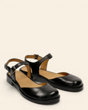 Sling back in pelle