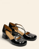 Ballerina in pelle con tacco