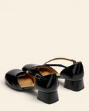 Ballerina in pelle con tacco