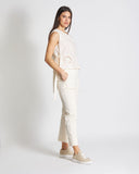 Top ricamato in cotone