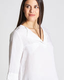 Blusa in viscosa e lino