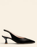 Sling back in pelle con tacco