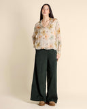 Blusa in georgette di viscosa e seta