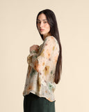 Blusa in georgette di viscosa e seta