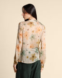 Blusa in georgette di viscosa e seta