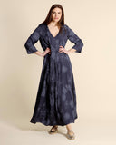 Abito lungo in twill di viscosa