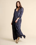 Abito lungo in twill di viscosa