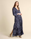 Abito lungo in twill di viscosa