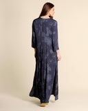 Abito lungo in twill di viscosa