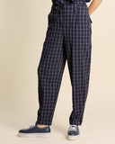 Pantaloni in crepe di cotone e viscosa