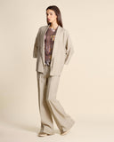 Pantaloni fluidi in lino e viscosa