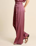 Pantalon en satin de coton et soie