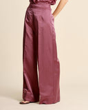 Pantalon en satin de coton et soie