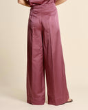 Pantalon en satin de coton et soie