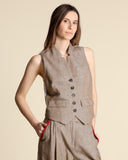Gilet in cotone e lino