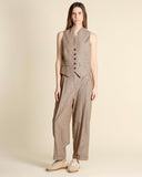 Gilet in cotone e lino