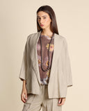 Giacca fluida in lino e viscosa