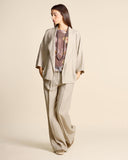 Giacca fluida in lino e viscosa