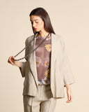 Giacca fluida in lino e viscosa