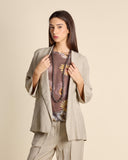 Giacca fluida in lino e viscosa