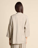 Giacca fluida in lino e viscosa