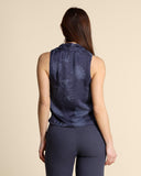 Gilet in cotone e lino