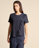 Blusa in crepe di cotone e viscosa