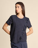 Blusa in crepe di cotone e viscosa