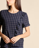 Blusa in crepe di cotone e viscosa