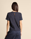 Blusa in crepe di cotone e viscosa