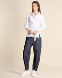 Camicia in popeline con fiocco