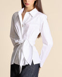 Camicia in popeline con fiocco