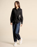 Camicia in popeline con fiocco