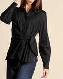 Camicia in popeline con fiocco