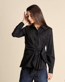 Camicia in popeline con fiocco