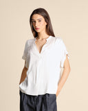Blusa in raso di viscosa stretch