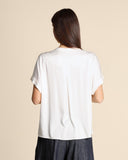 Blusa in raso di viscosa stretch