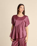Blusa in raso di cotone e seta