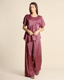 Blusa in raso di cotone e seta