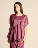 Blusa in raso di cotone e seta