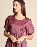 Blusa in raso di cotone e seta