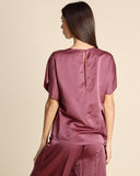 Blusa in raso di cotone e seta