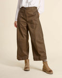 Pantaloni ampi crop in cotone